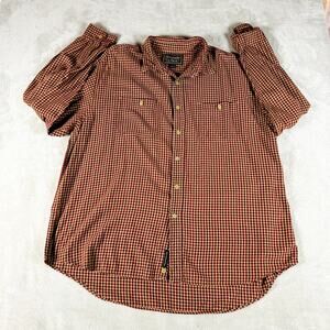 Vintage Abercrombie and Fitch Shirt‎ Men's XL Red Flannel Check Pockets Casual